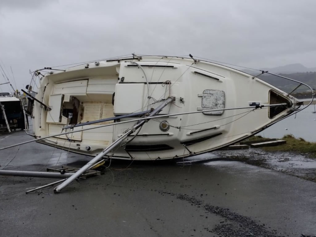 Storm Damaged Yacht From North Wales